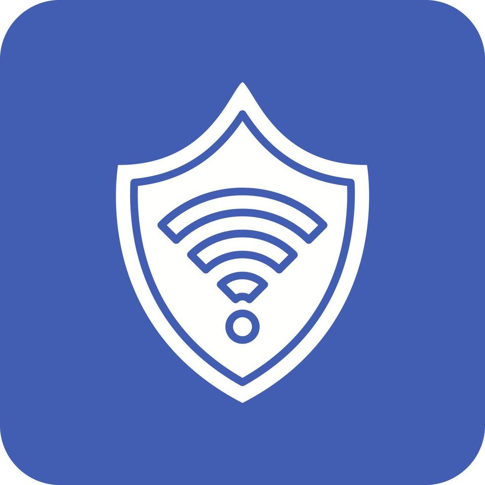 ícone de fundo de canto redondo de glifo de segurança wi-fi vetor