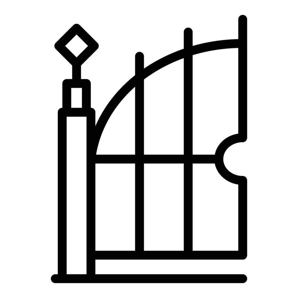 ícone de tecnologia de portão automático, estilo de estrutura de tópicos vetor