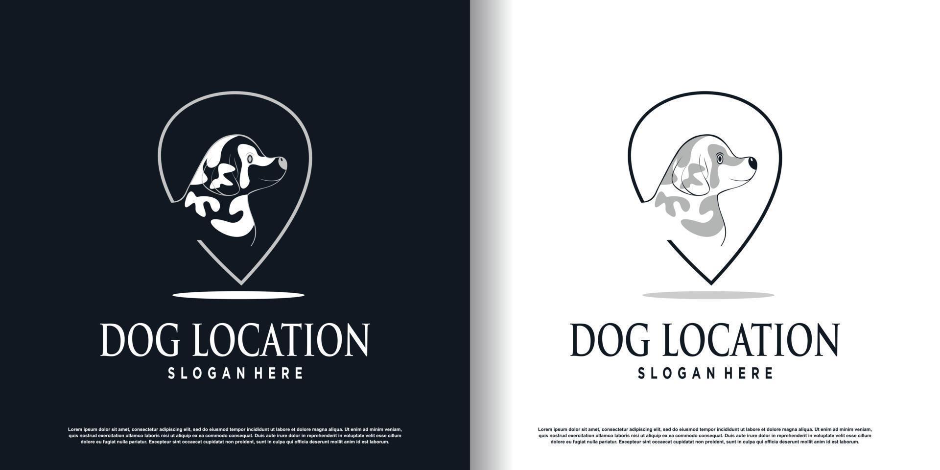 design de logotipo de localização de animais de estimação com vetor premium de conceito abstrato moderno