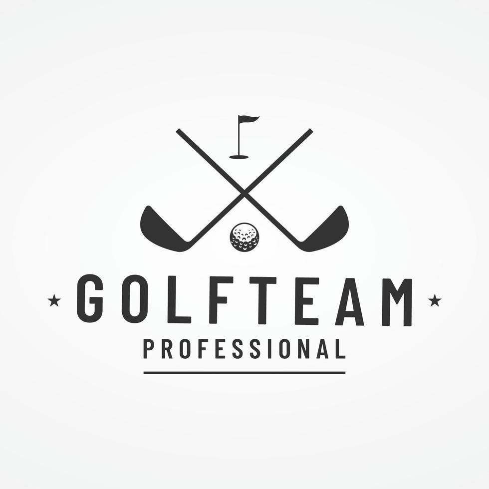 bola de golfe e design do logotipo do clube de golfe. logotipo para equipe de golfe profissional, clube de golfe, torneio, negócios, evento. vetor