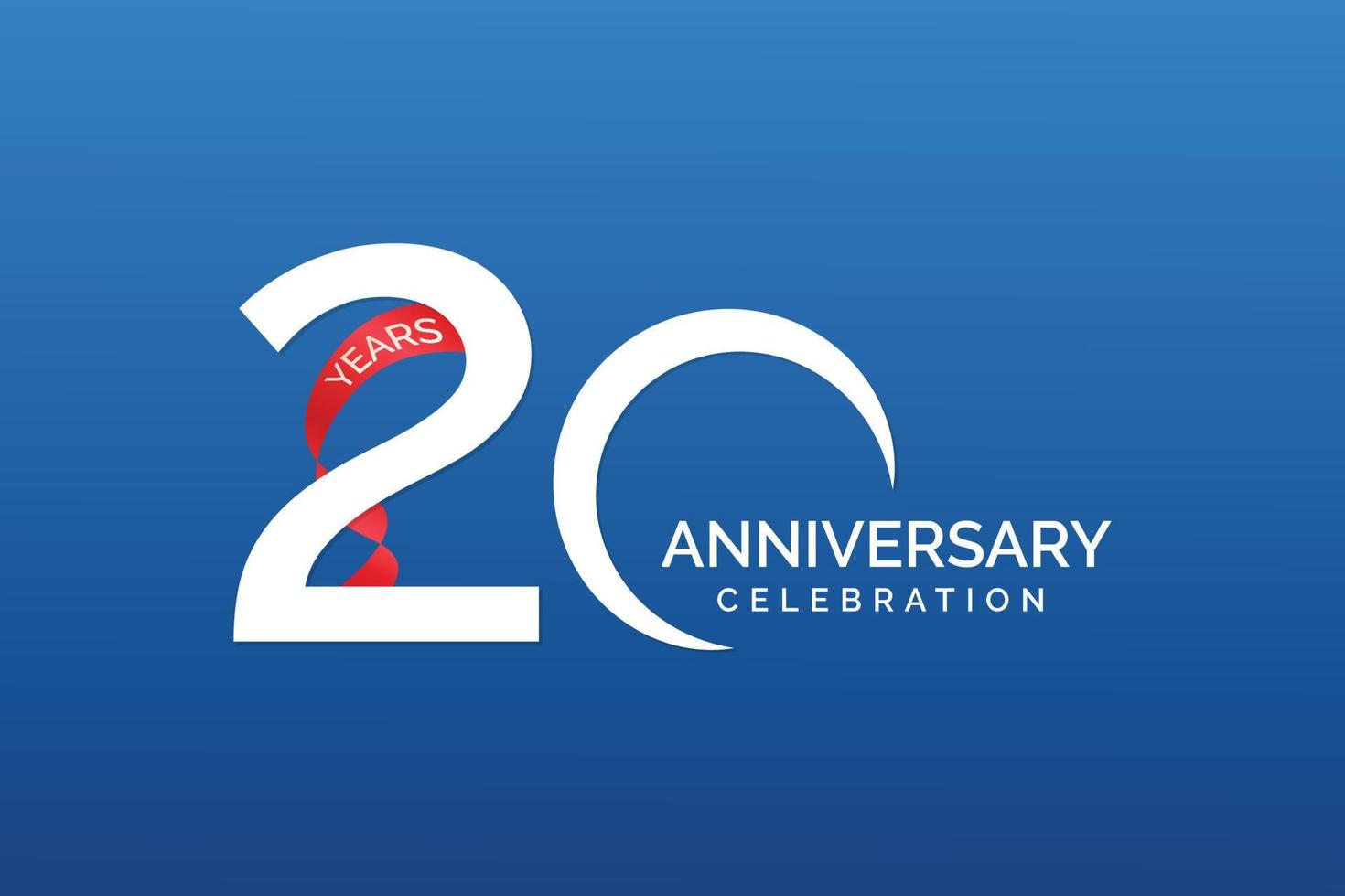 design de banner de comemoração de aniversário de 20 anos. vetor