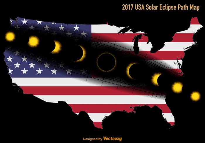 Mapa do caminho do Eclipse Solar do US US vetor