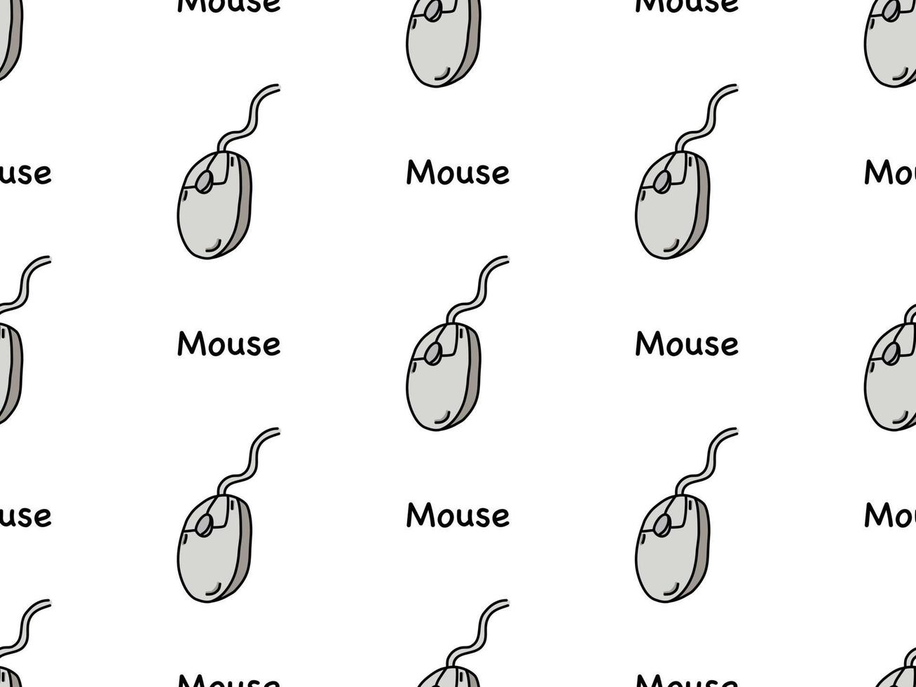 padrão perfeito de personagem de desenho animado do mouse em fundo branco vetor