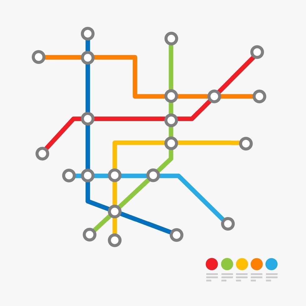 mapa do metrô subterrâneo ou esquema de transporte do metrô. vetor