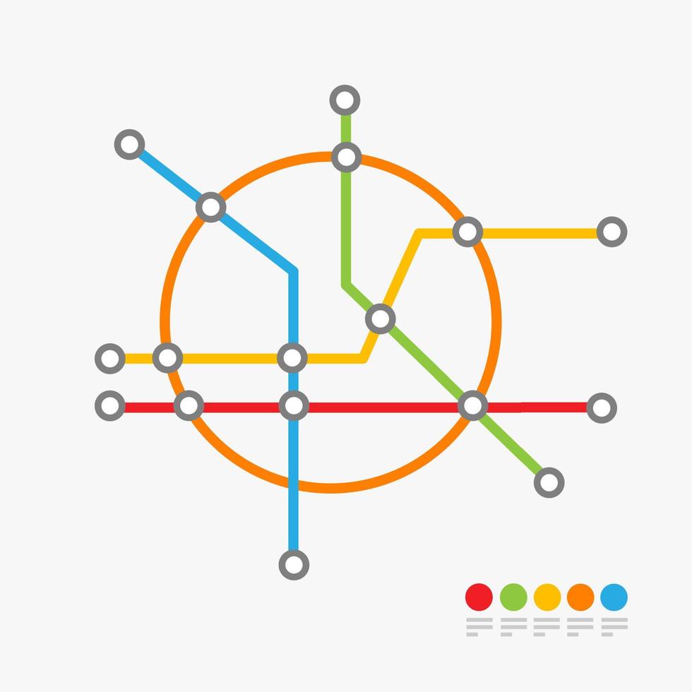 mapa do metrô do círculo subterrâneo ou esquema de transporte do metrô. vetor