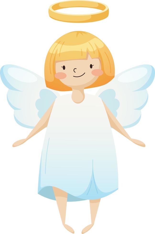 menina anjo dos desenhos animados em fundo transparente vetor