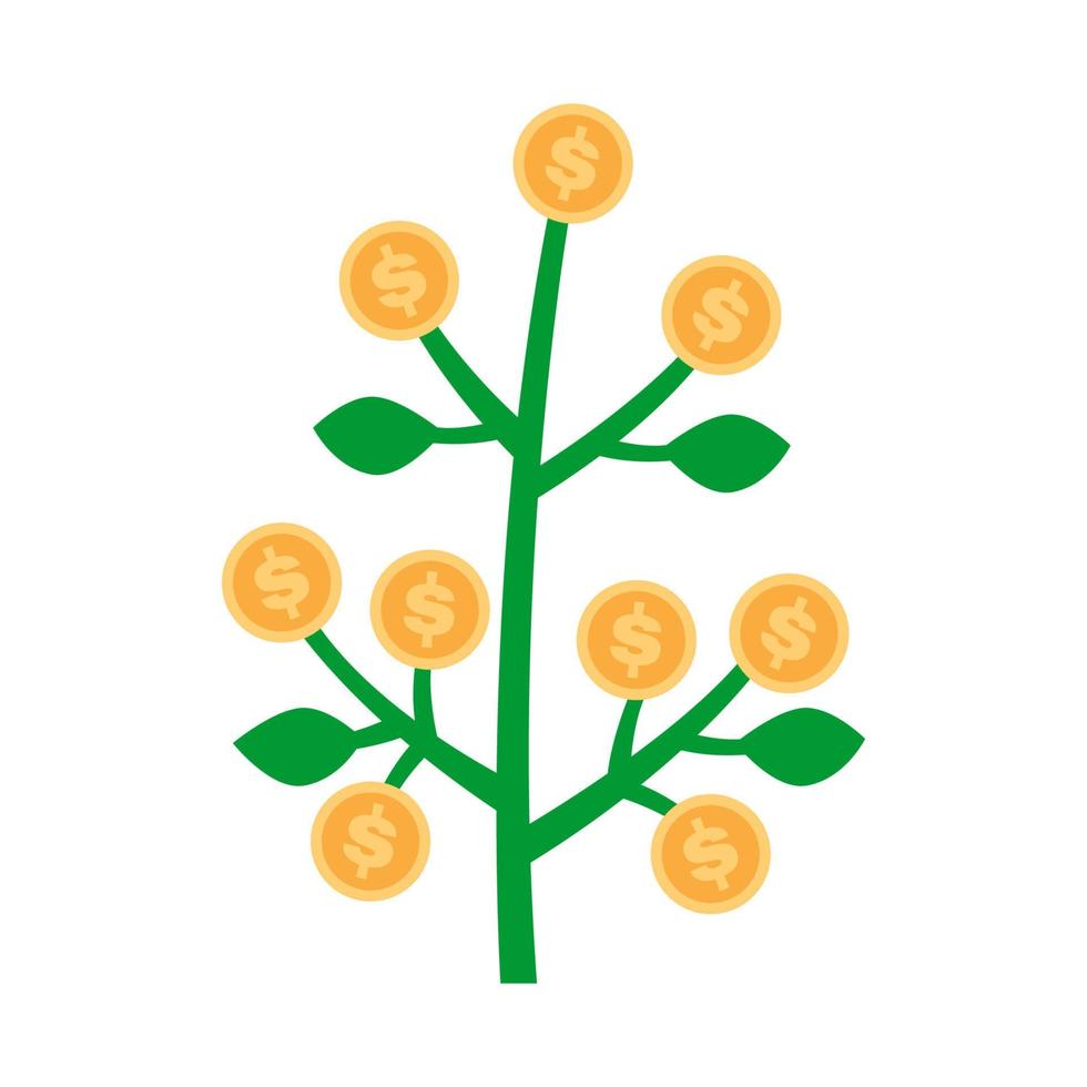 design de vetor de ilustração de árvore de dinheiro