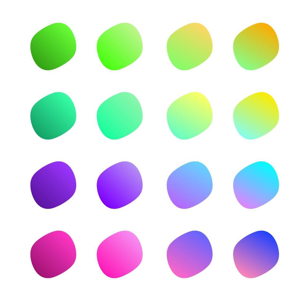 conjunto de amostras de paleta de gradiente linear de cores vetor de webkit