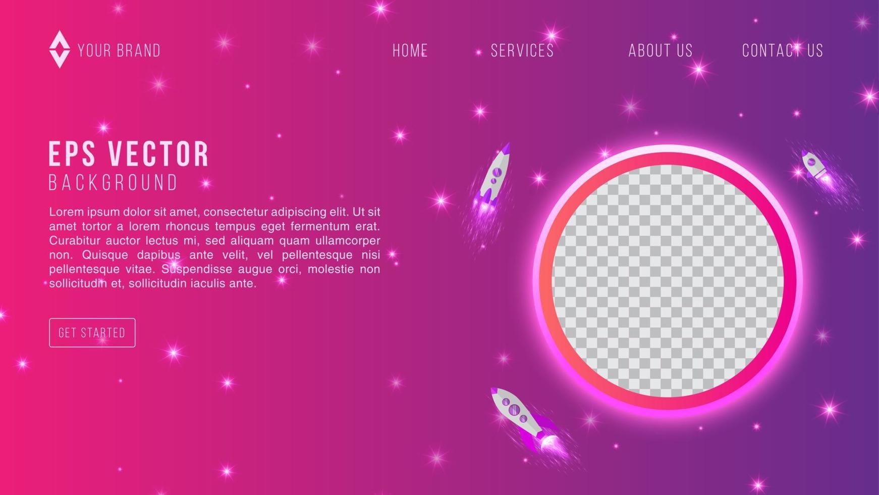 modelo de design da web de espaço gradiente rosa roxo fundo abstrato eps 10 vetor para layout do site, página de destino, página inicial, página da web de volta ao solo