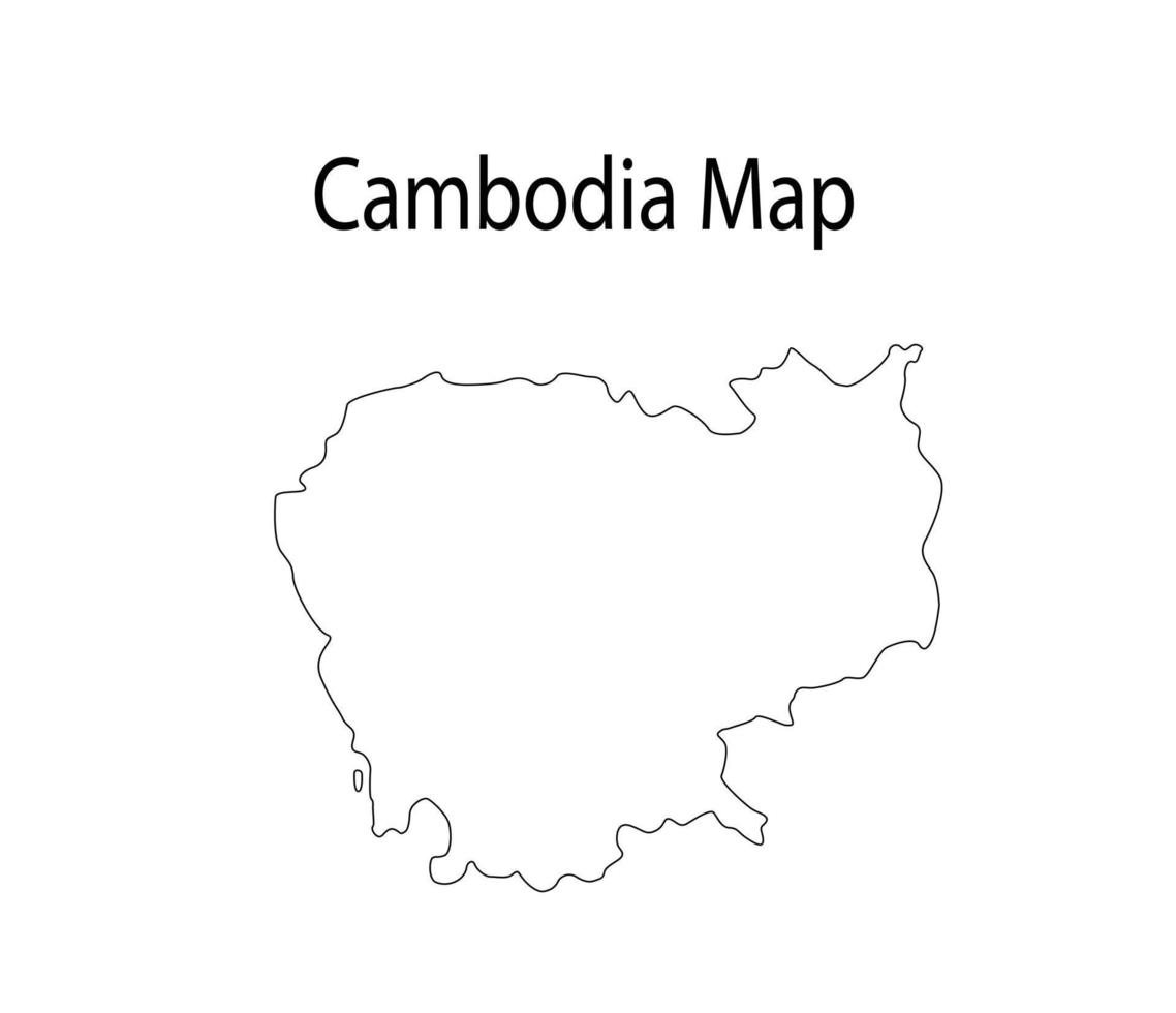 ilustração vetorial de arte de linha de mapa do camboja vetor