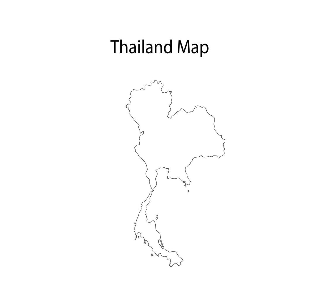 ilustração vetorial de arte de linha de mapa da tailândia vetor