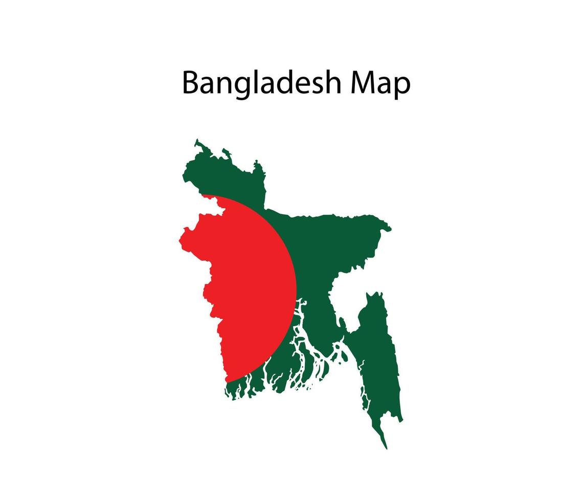 bangladesh mapa ilustração vetorial bandeira nacional no fundo vetor
