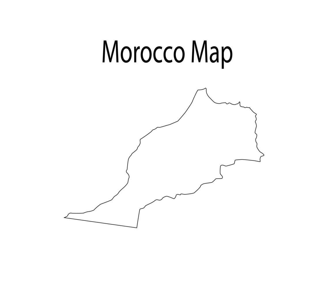 ilustração vetorial de arte de linha de mapa de marrocos vetor