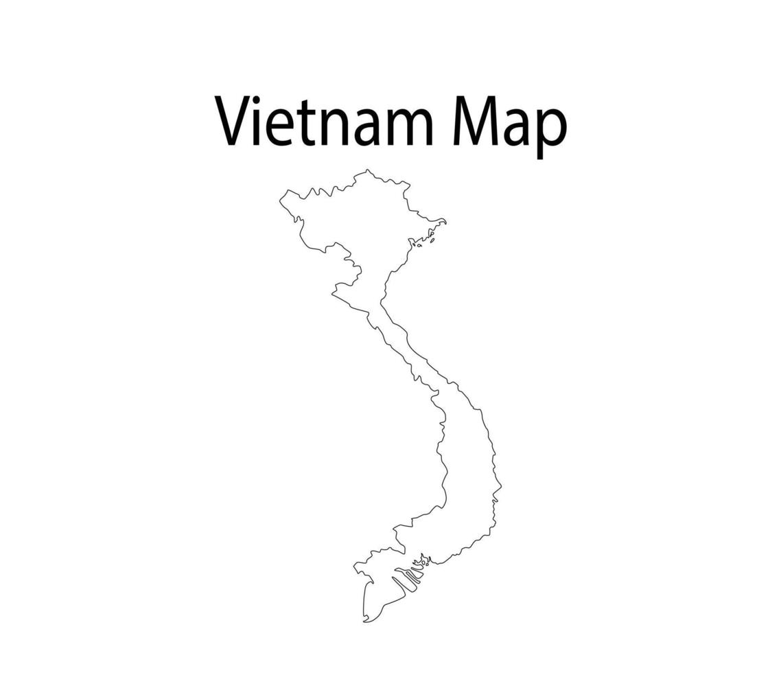 ilustração vetorial de arte de linha de mapa do vietnã vetor