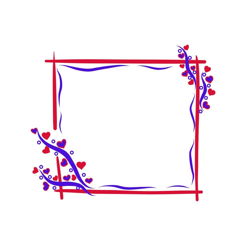 quadro vetorial com corações vetor