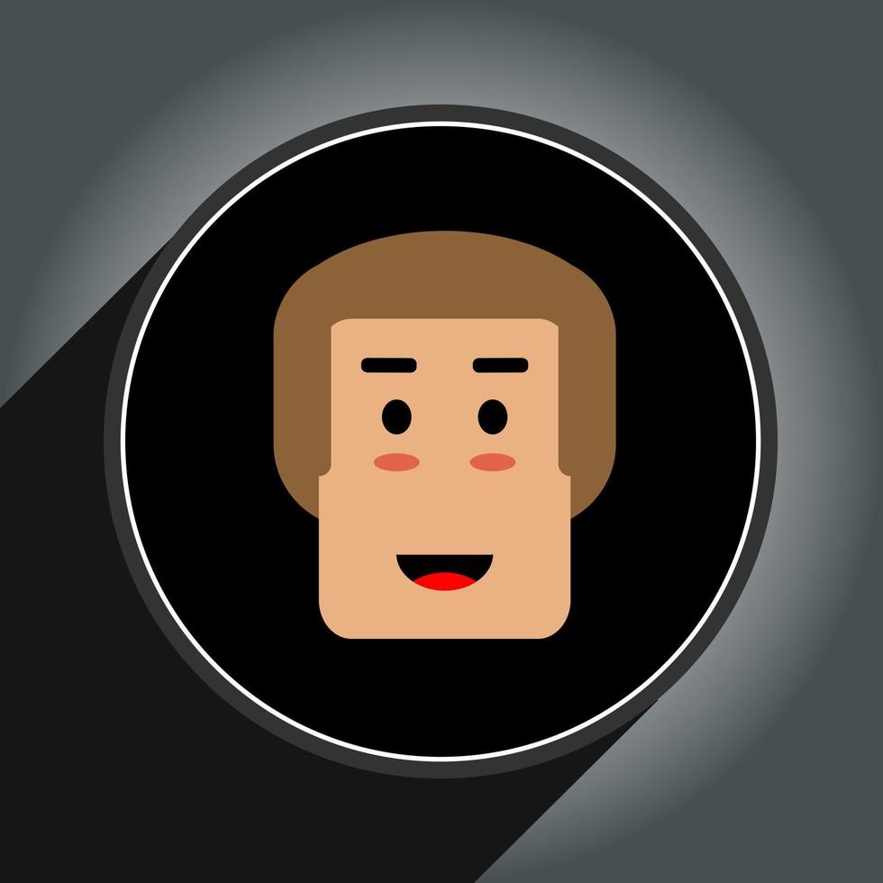 estilo plano de design de cabeça de avatar dos desenhos animados no vetor de ícone circle.profile pro.