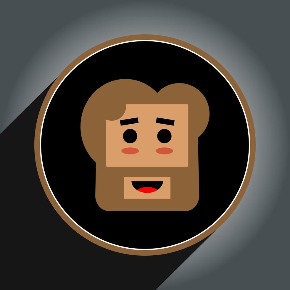 estilo plano de design de cabeça de avatar dos desenhos animados no vetor de ícone circle.profile pro.