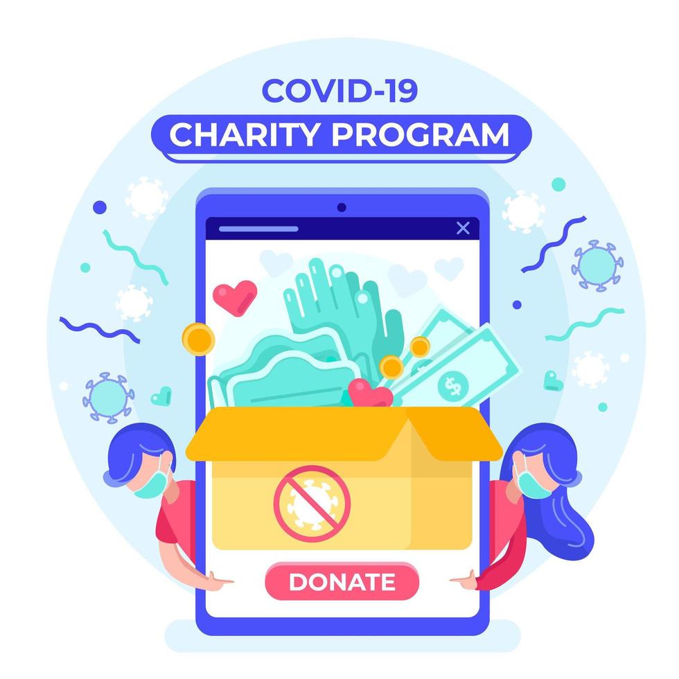 programa de doação covid-19 vetor