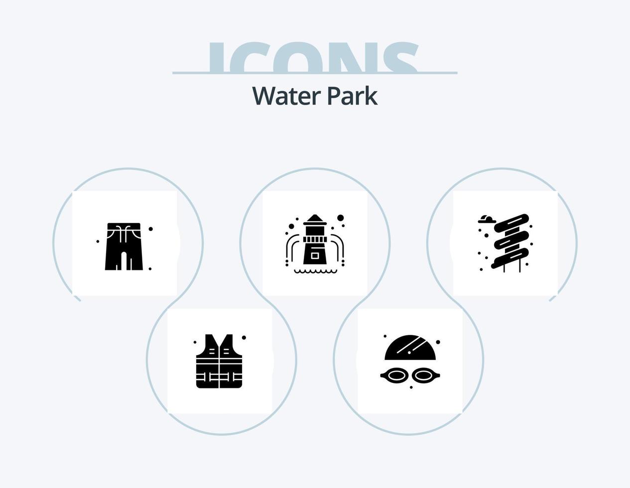pacote de ícones de glifos de parque aquático 5 design de ícones. . . parque. parque. controle deslizante vetor