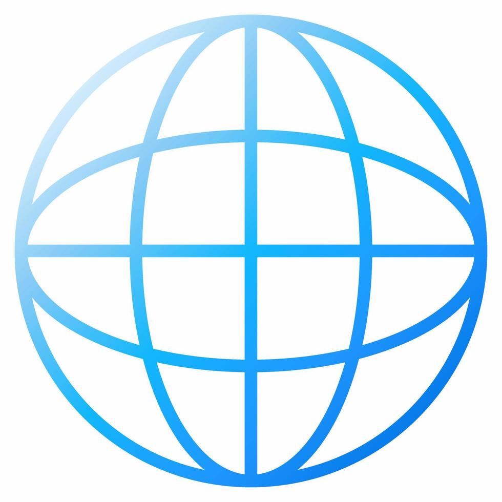 ilustração em vetor ícone isolado de internet. vetor de web de internet azul simples para logotipo, ícone, item, acessório, símbolo, negócios, design ou decoração. símbolo de contorno de internet globo azul brilhante