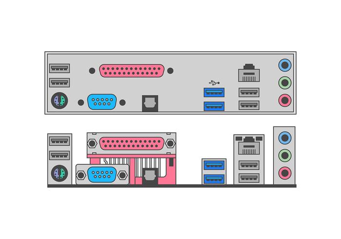 Porta USB Placa Mãe Free Vector