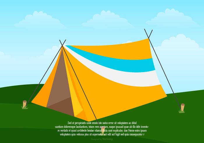 Ilustração de acampamento de tenda vetor