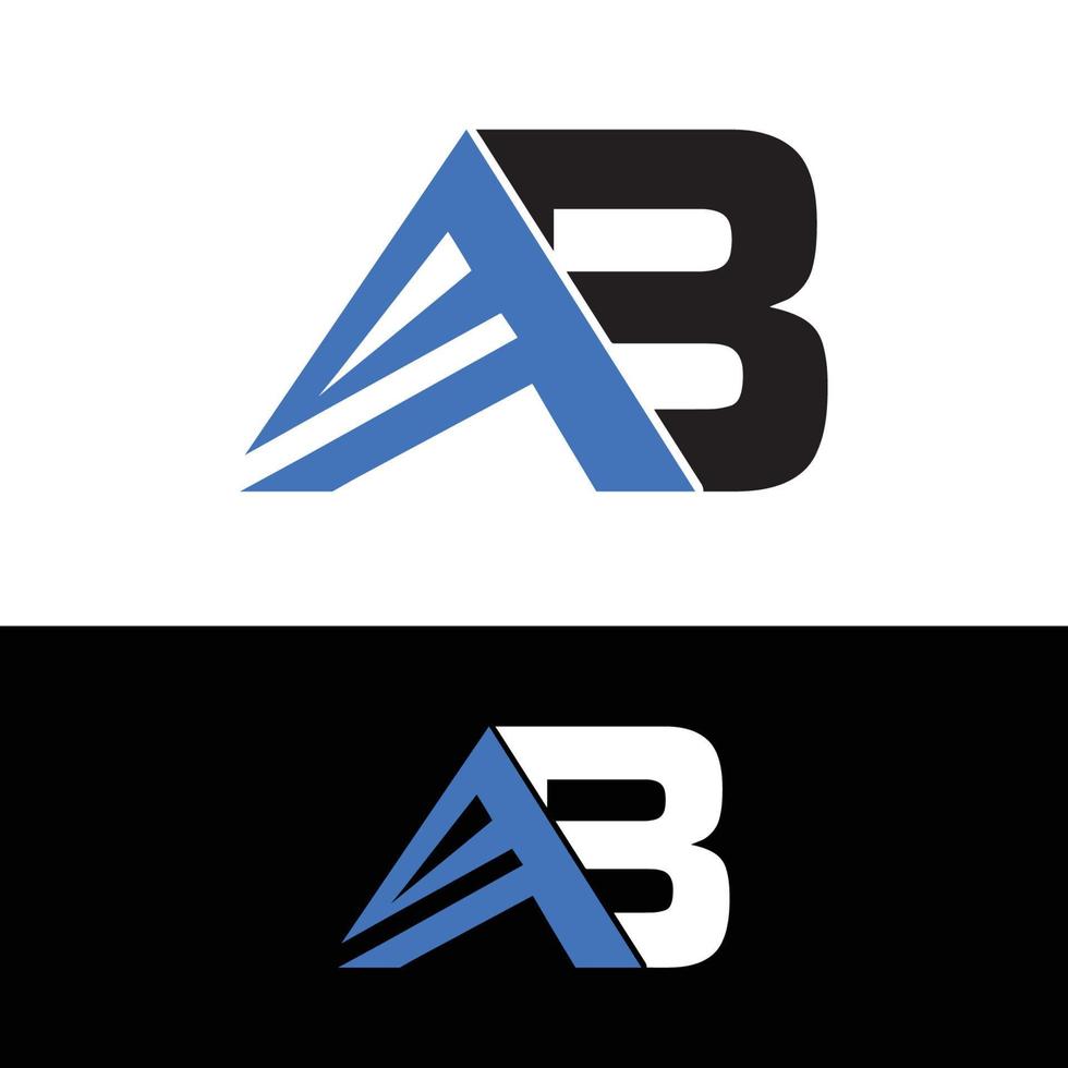 design de logotipo de letra ab. letras iniciais ab ícone do logotipo com fundo preto ab em branco vetor