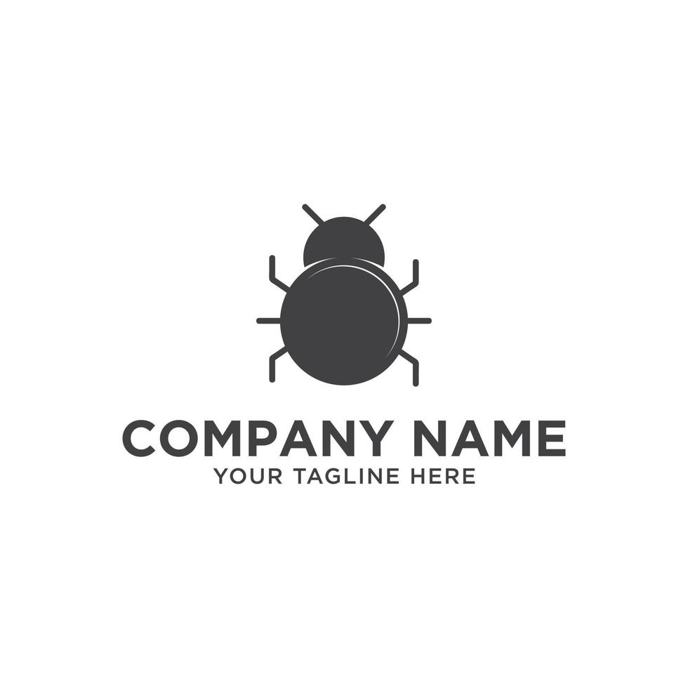 marca de logotipo minimalista de insetos besouros vetor