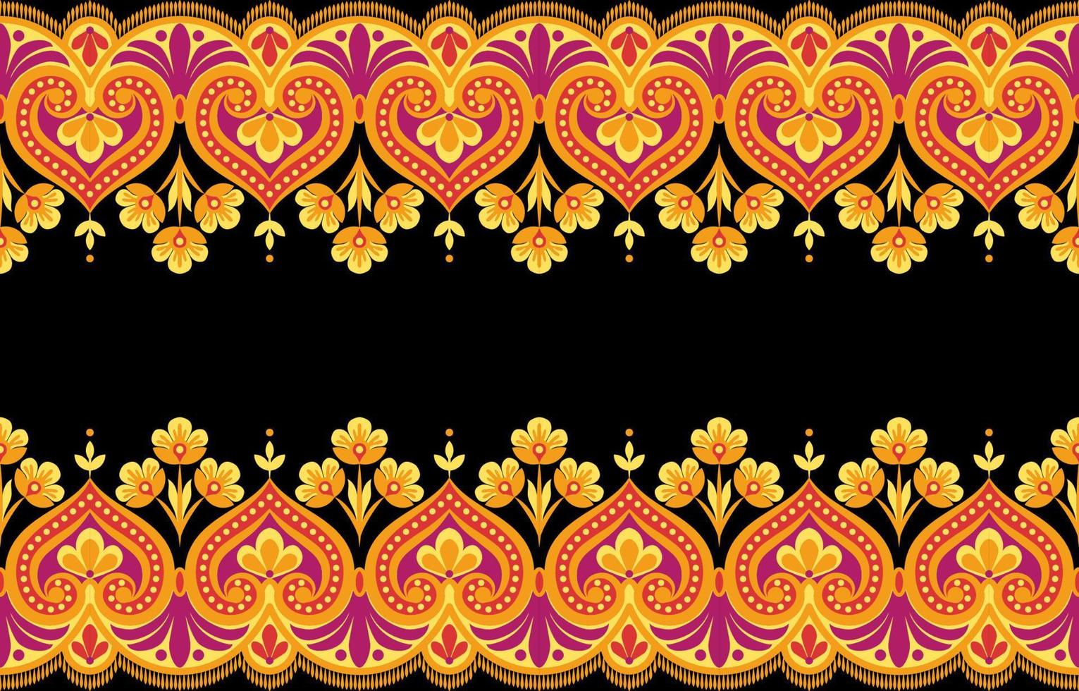 padrão étnico geométrico flor sem costura cor oriental. padrão sem emenda. design para tecido, cortina, fundo, tapete, papel de parede, roupas, embrulho, batik, ilustração vetorial de tecido. vetor