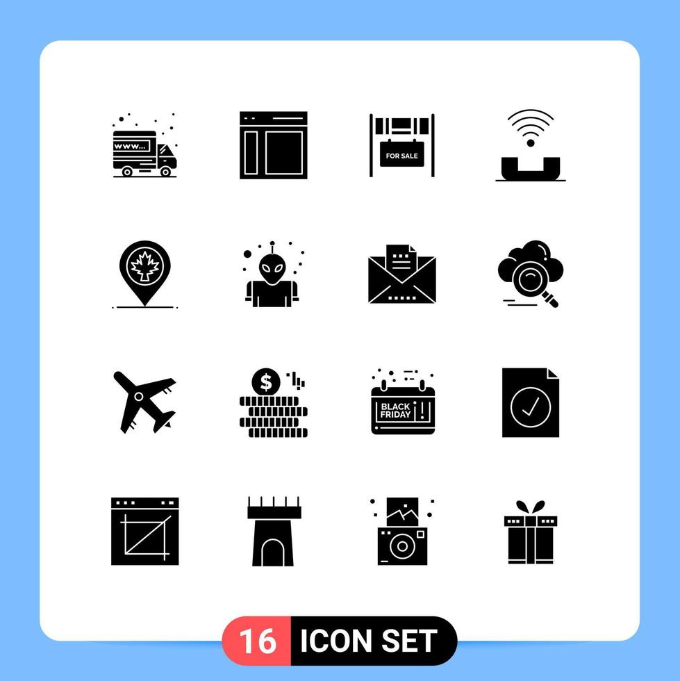 pacote de interface de usuário de 16 glifos sólidos básicos de ajuda de usuário de produtividade de telefone para venda de elementos de design de vetores editáveis