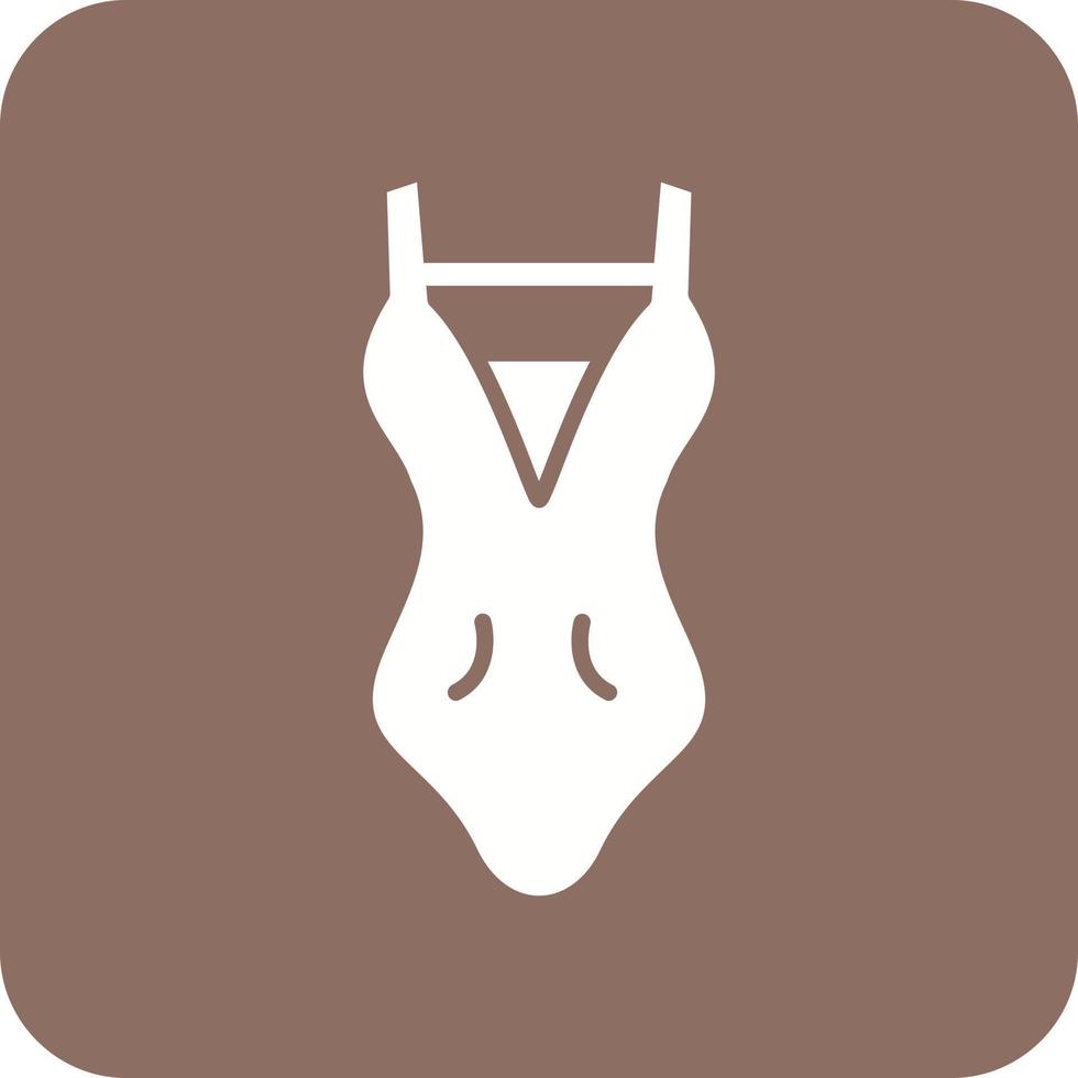 glifo de maiô feminino ícone de fundo de canto redondo vetor