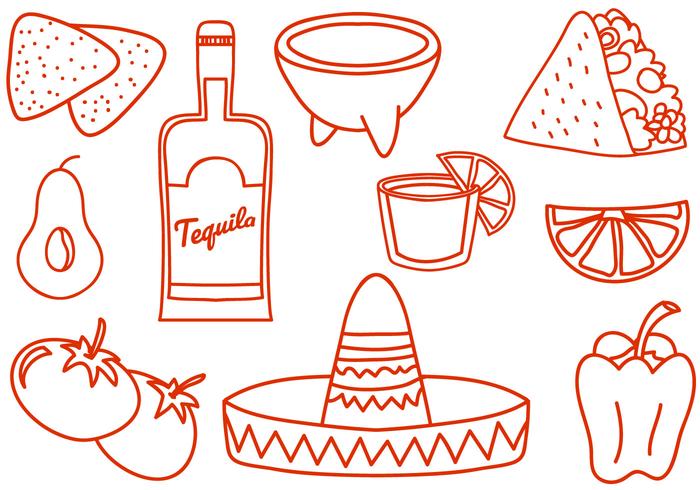 Free Doodle Mexican Vectors