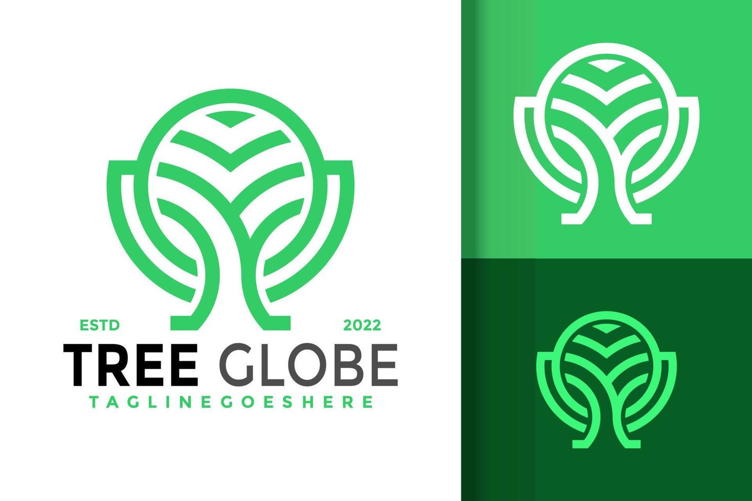 modelo de ilustração vetorial de design de logotipo de globo de árvore vetor