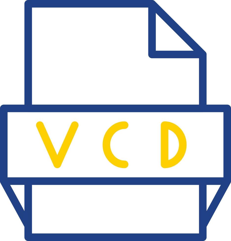 ícone de formato de arquivo vcd vetor