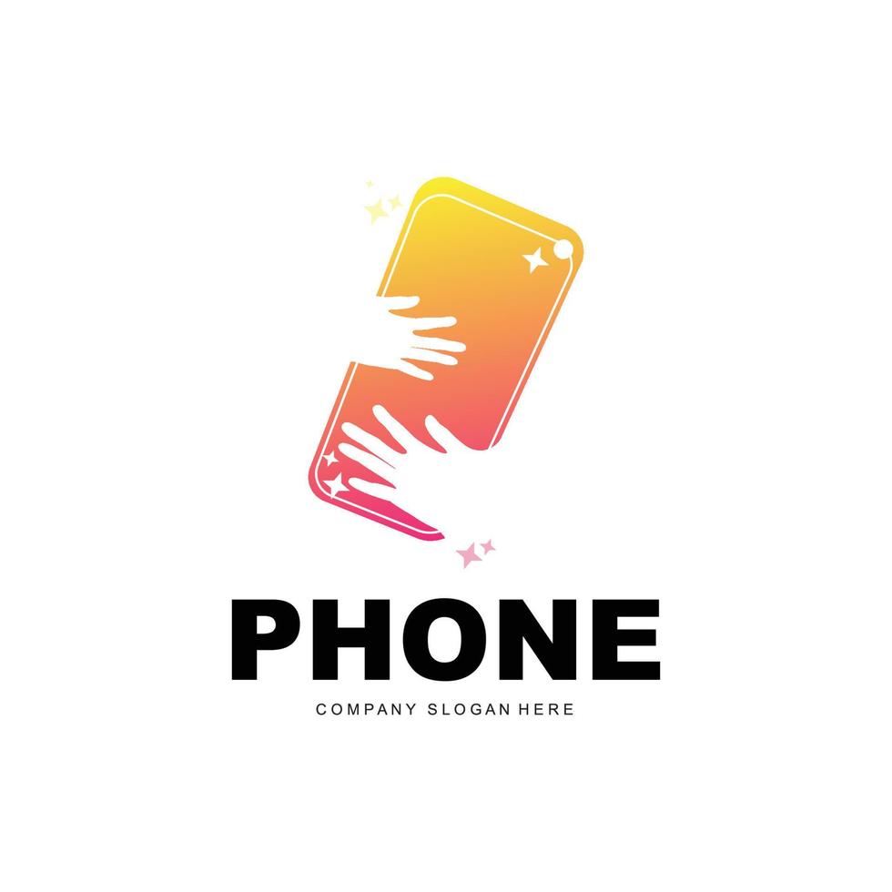 logotipo do smartphone, vetor de eletrônicos de comunicação, design de telefone moderno, para símbolo de marca da empresa