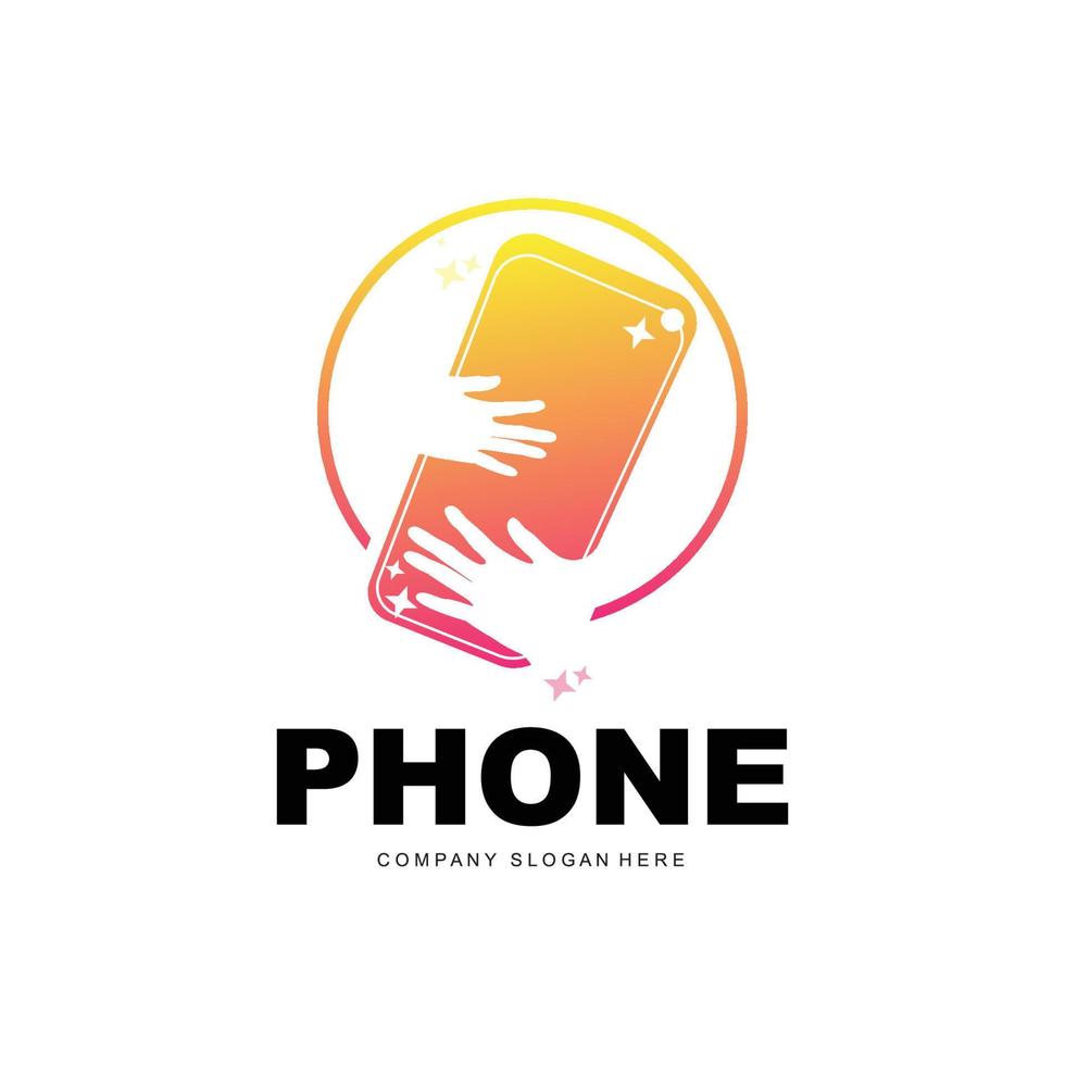 logotipo do smartphone, vetor de eletrônicos de comunicação, design de telefone moderno, para símbolo de marca da empresa
