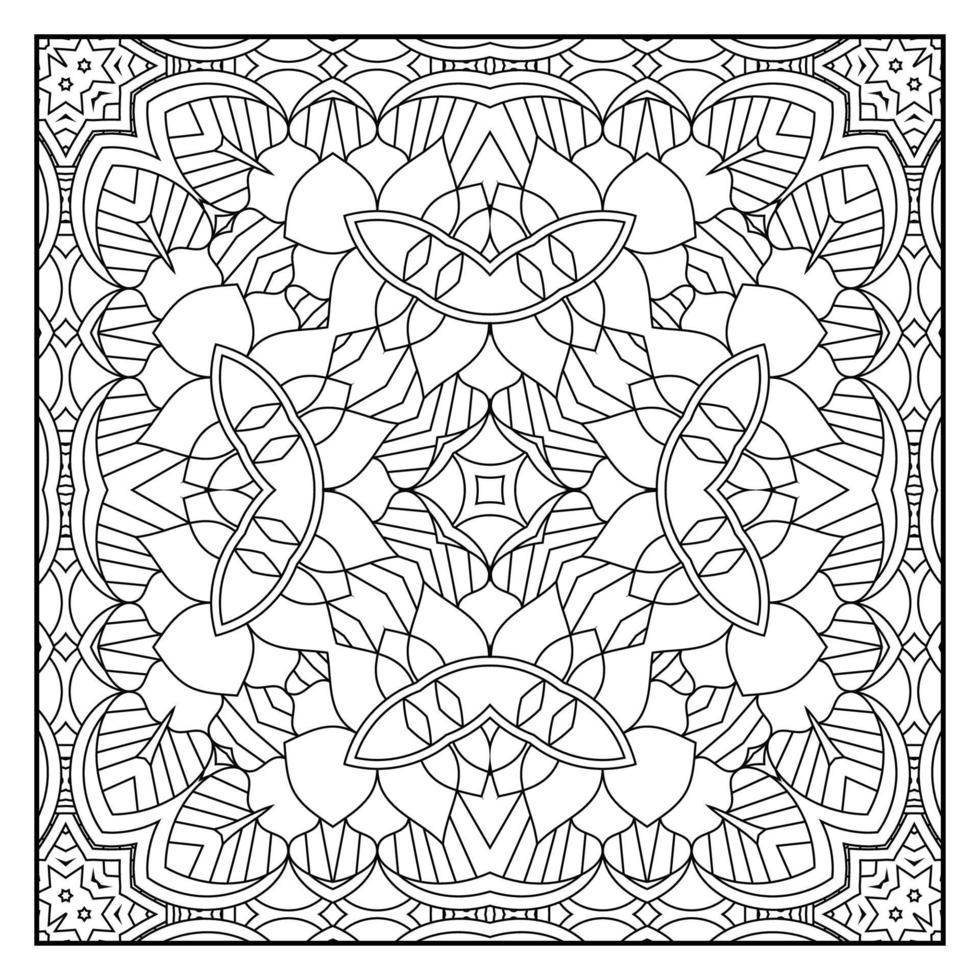 Mandala para colorir para adultos. fundo da mandala. página de coloração de padrão de mandala. mão desenhada mandala padrão de fundo. página de colorir preto e branco vetorial para livro de colorir. vetor