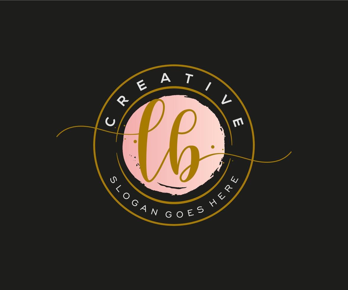 monograma de beleza de logotipo feminino inicial lb e design de logotipo elegante, logotipo de caligrafia de assinatura inicial, casamento, moda, floral e botânico com modelo criativo. vetor