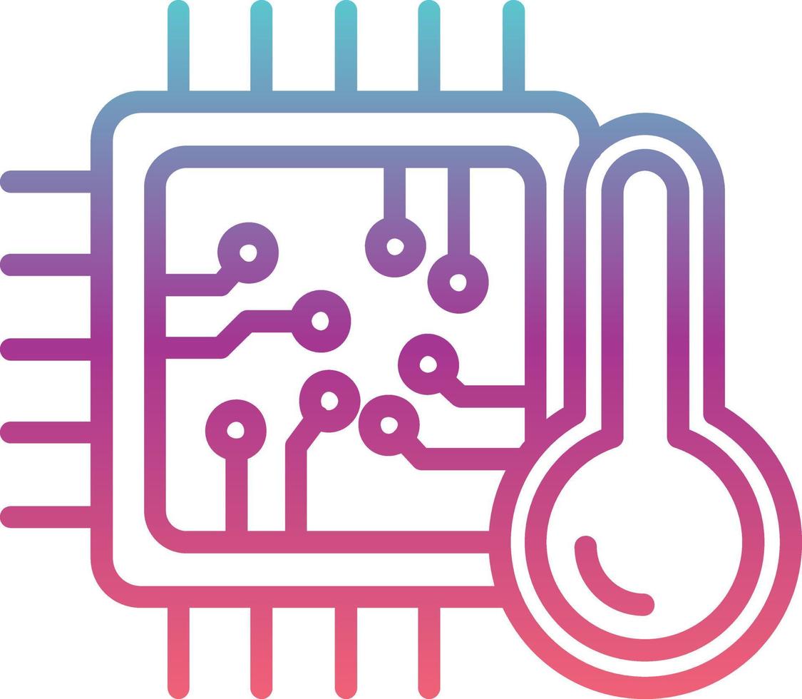 ícone de vetor de temperatura da cpu