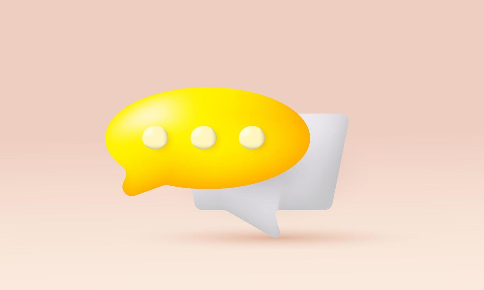 ilustração ícone realista bolhas do discurso símbolo social 3d isolado no fundo vetor