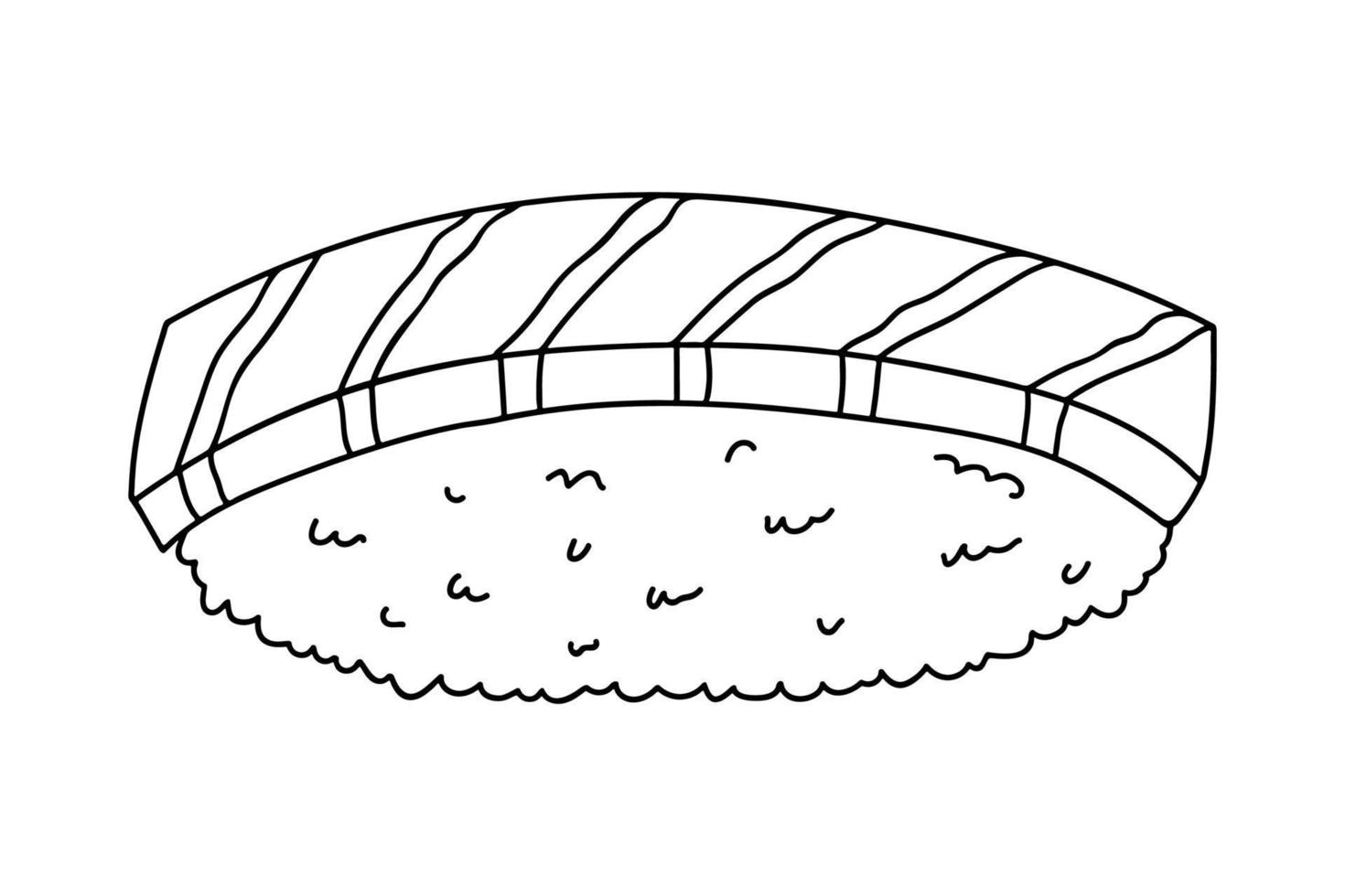 clipart de sushi desenhado à mão. pratos da cozinha tradicional japonesa. comida asiática vetor