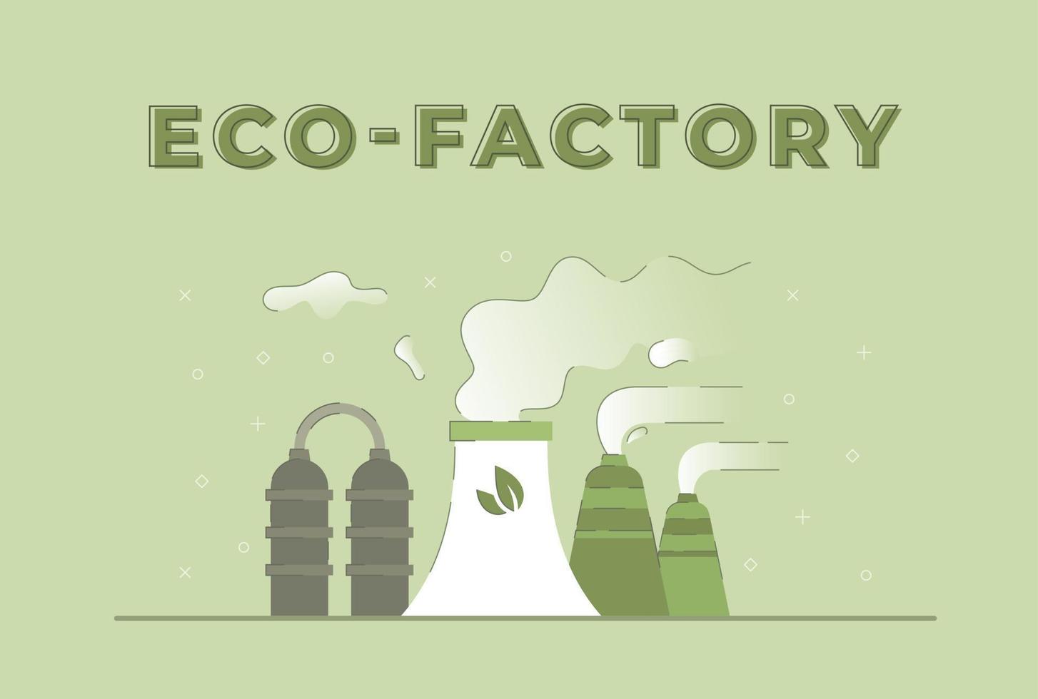 ilustração em vetor de eco-fábrica. Solução de problemas.