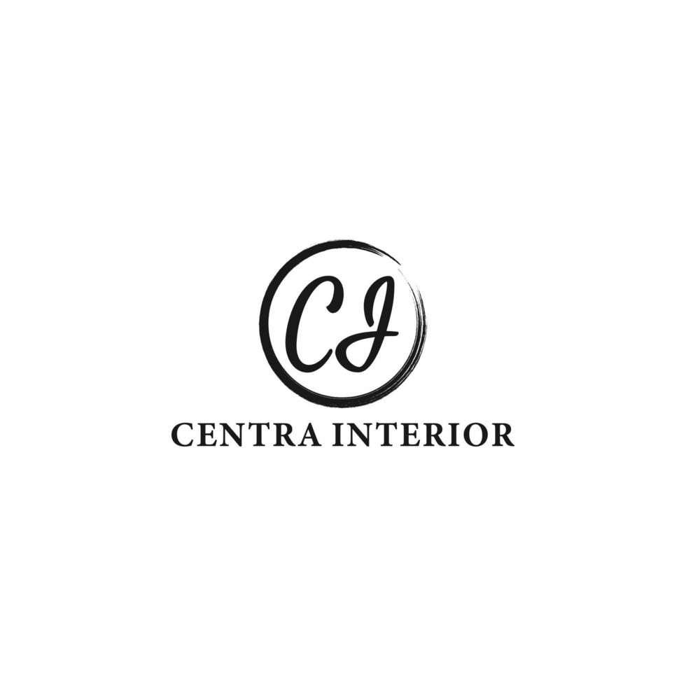 letra inicial abstrata ci ou logotipo ic na cor preta isolada em fundo branco aplicado para logotipo de decoração de interiores também adequado para marcas ou empresas com nome inicial ic ou ci. vetor