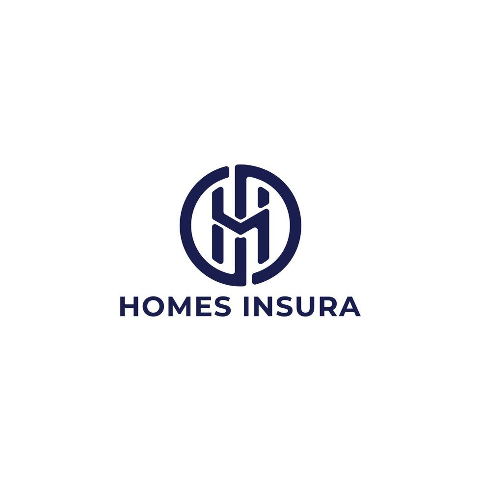 letra inicial abstrata logotipo hi ou ih na cor azul isolada em fundo branco aplicada ao logotipo da agência de seguros também adequado para marcas ou empresas com nome inicial ih ou hi. vetor