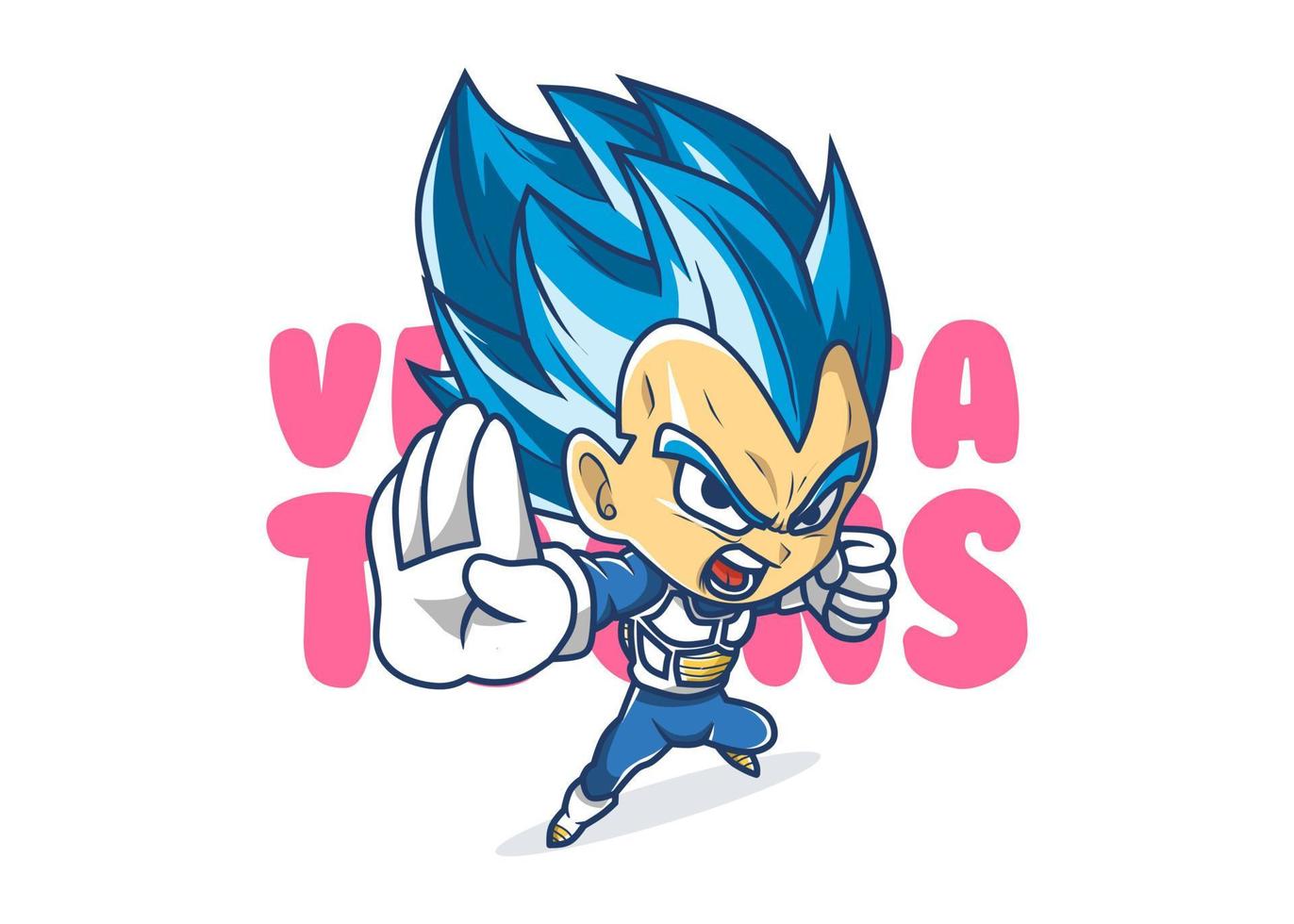 Como desenhar o VEGETA CHIBI (Dragon Ball) passo a passo, fácil e rápido 