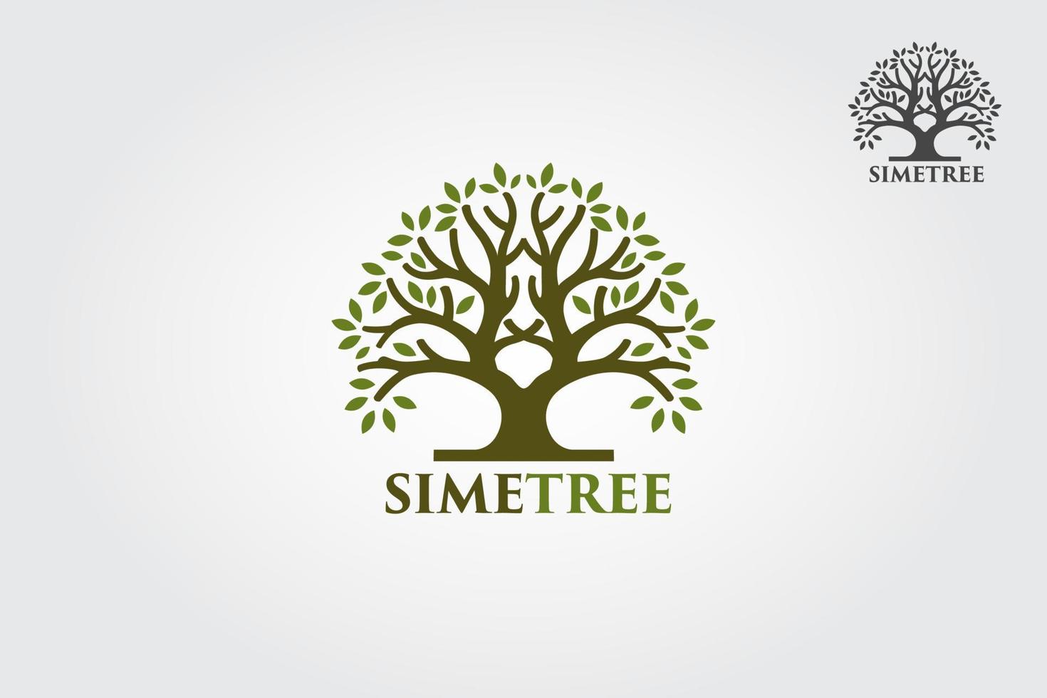ilustração do logotipo simetree. silhueta de vetor de uma árvore.