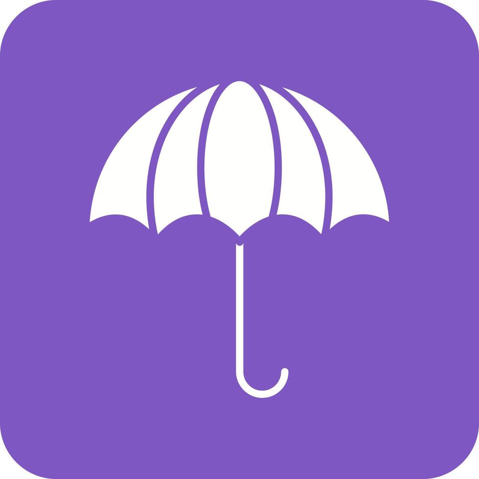 ícone de fundo de canto redondo de glifo de guarda-chuva vetor