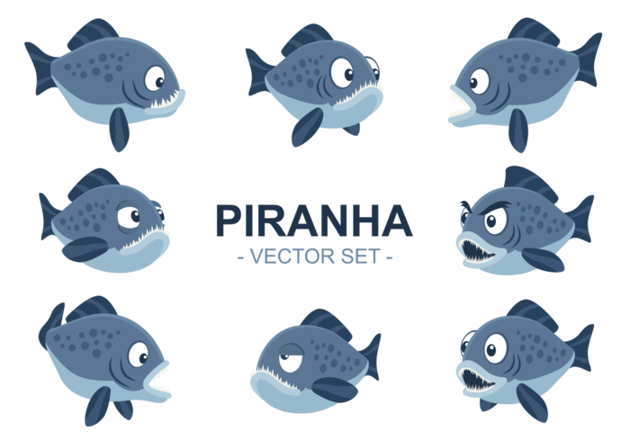 piranha cartoon vector