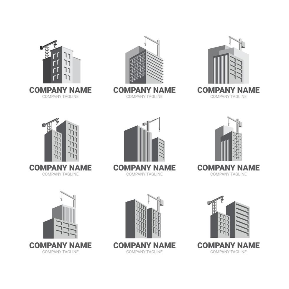 conjunto de logotipos de construção civil vetor
