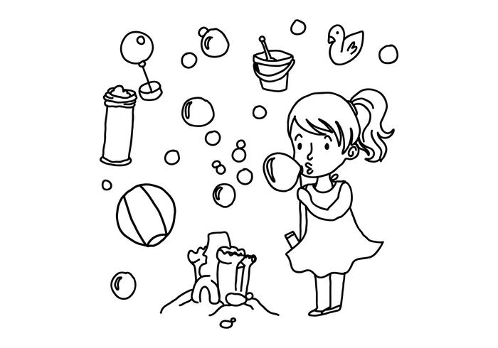 Bubbles e Toy Doodle Vectors para crianças